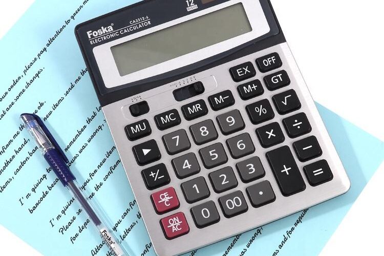 Foska 12-Digit Desk Calculator with Extra Large LCD Display and Comfort Keys