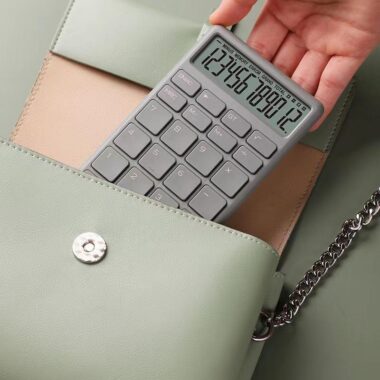 12 Digits Chocolate Portable Electronic General Purpose Calculator for Office