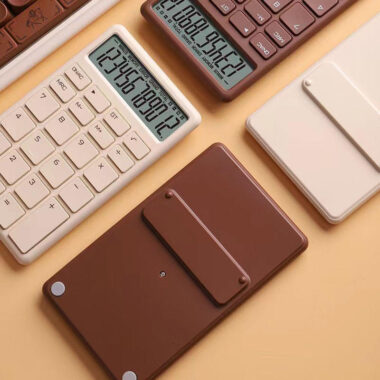 12 Digits Chocolate Portable Electronic General Purpose Calculator for Office