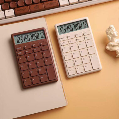 12 Digits Chocolate Portable Electronic General Purpose Calculator for Office