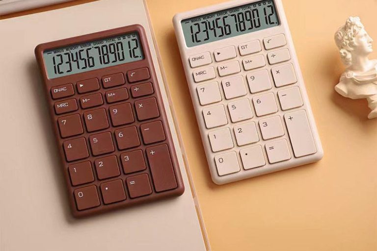 12 Digits Chocolate Portable Electronic General Purpose Calculator for Office