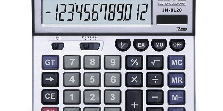 Professional 12-Digit Office Calculator with Large LCD Display and Sunway Power Supply
