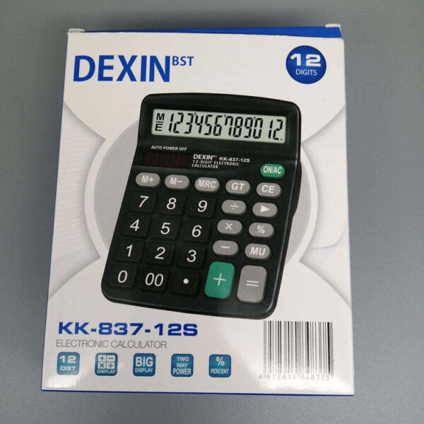 12 Digit Dual Power Calculator – Solar & AA Battery Powered for Office Use