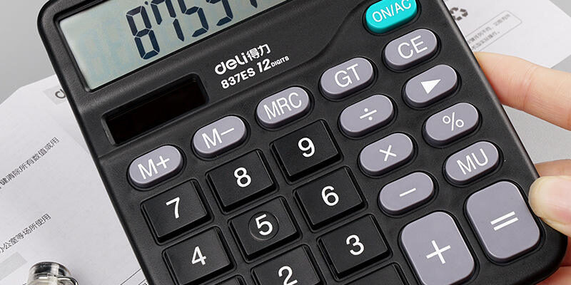 General Purpose Mini Calculator – Battery & Solar Powered for Office & Financial Use