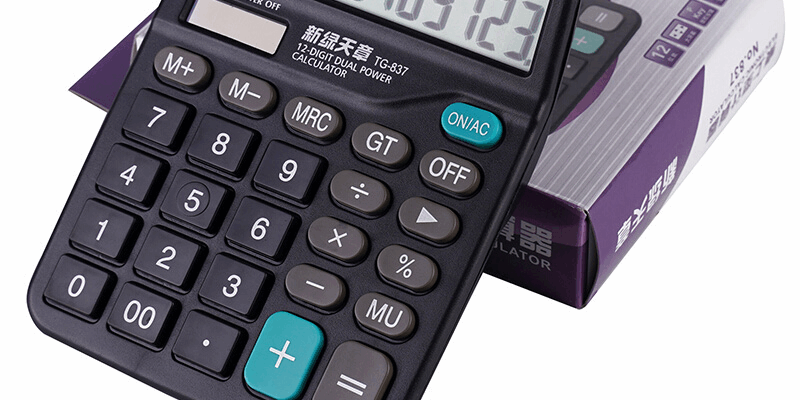 Desktop Calculator with Dual Power (Solar & Battery) for Office & Finance Use