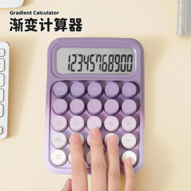 Macaroon Color Cute Desktop Calculator – Mechanical Buttons, PS Material, Battery Powered