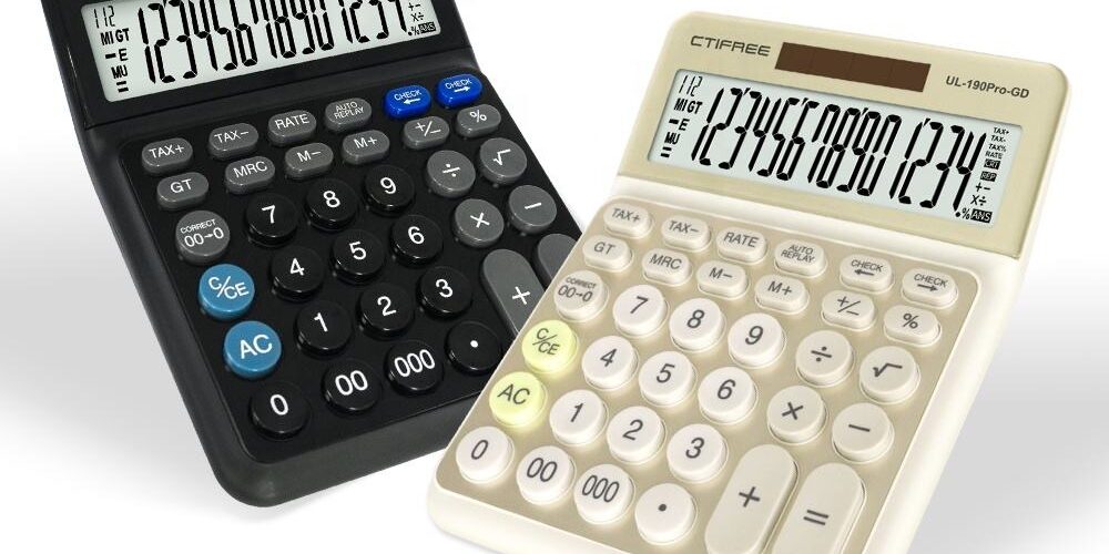 Solar Financial Desktop Calculator – Large Display for Tax, Currency & Everyday Use