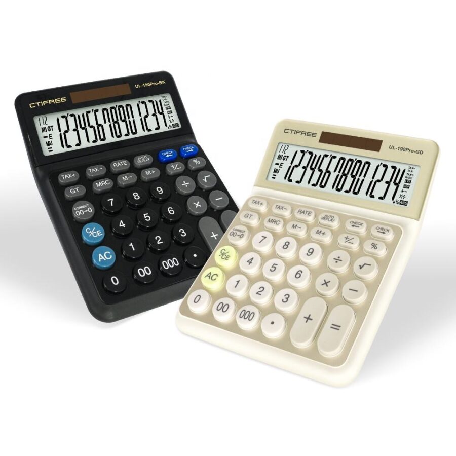Solar Financial Desktop Calculator – Large Display for Tax, Currency & Everyday Use