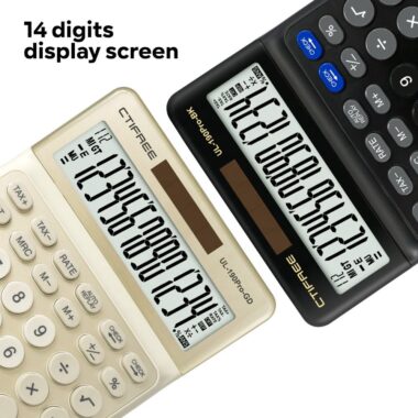 Solar Financial Desktop Calculator – Large Display for Tax, Currency & Everyday Use