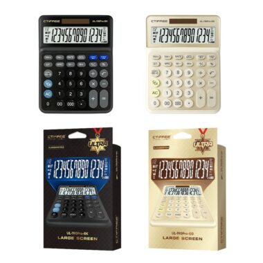 Solar Financial Desktop Calculator – Large Display for Tax, Currency & Everyday Use