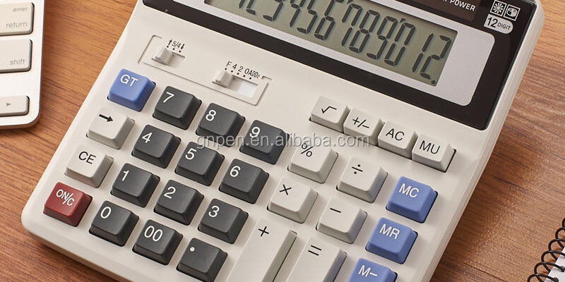 Wholesale 12 Digits Two-Way Power Calculator – Solar Cell Powered, Electronic