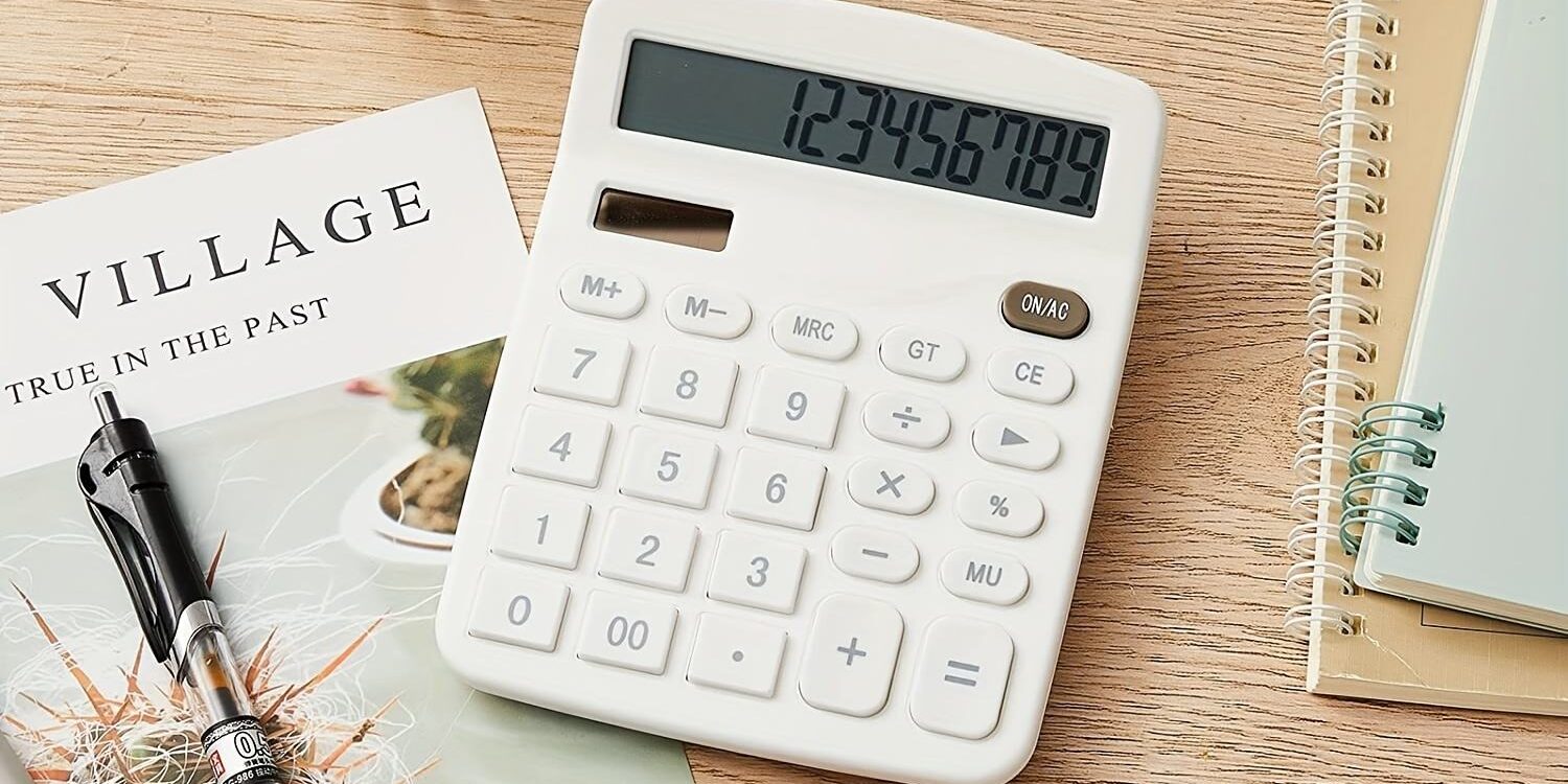 Office Desk Financial Calculator for Accounting and Business