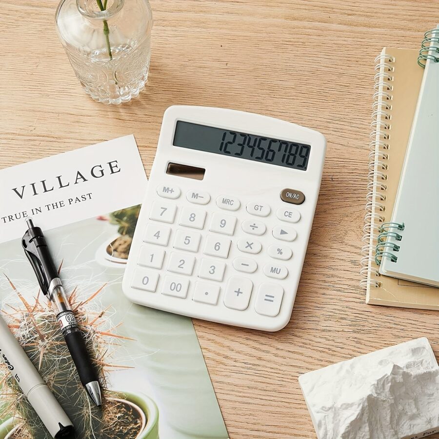 Office Desk Financial Calculator for Accounting and Business
