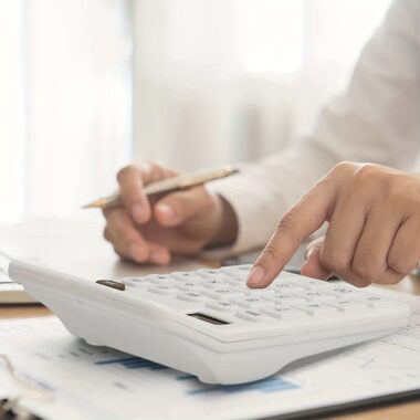 Office Desk Financial Calculator for Accounting and Business