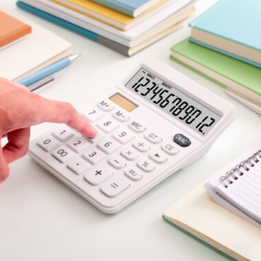 Office Desk Financial Calculator for Accounting and Business