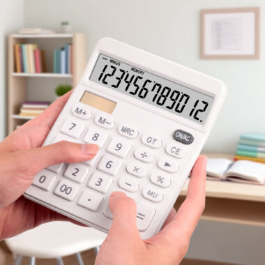Office Desk Financial Calculator for Accounting and Business