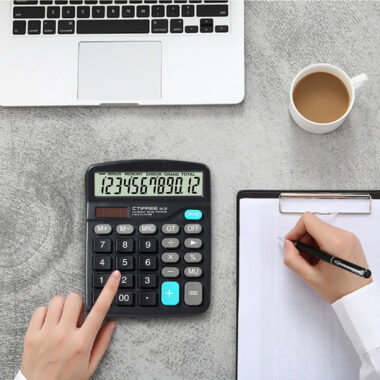 Office Desk Financial Calculator for Accounting and Business